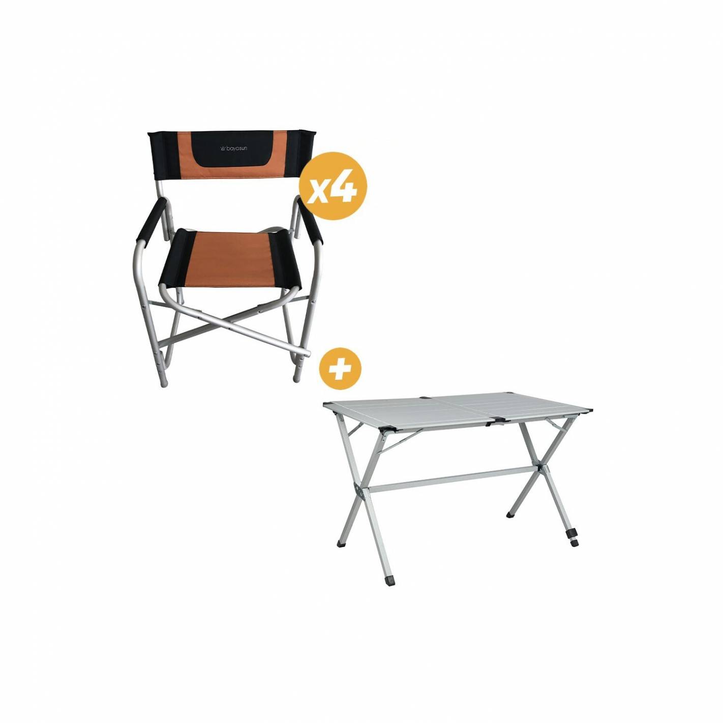 Fauteuils et table de camping pour manger - Just4Camper Baya Sun RG-1Q21111